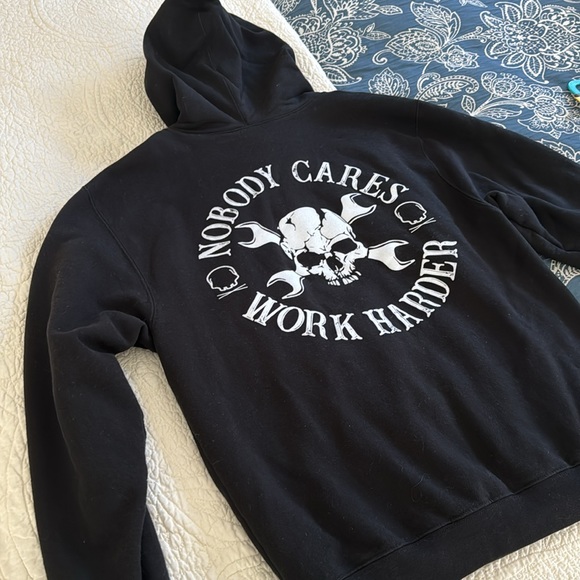 NOBODY CARES WORK HARDER HOODED SWEATSHIRT - MEDIUM - Picture 6 of 7